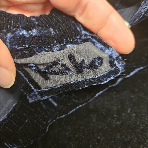 Vtg 90's Women's Velvet Maxi Skirt Navy Blue Small Whimsigoth Gothic Flowy Fairy - Picture 6 of 8